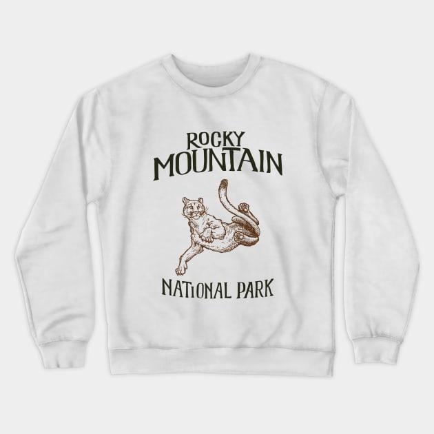 Rocky Mountain National Park: Falling Mountain Lion Crewneck Sweatshirt by calebfaires